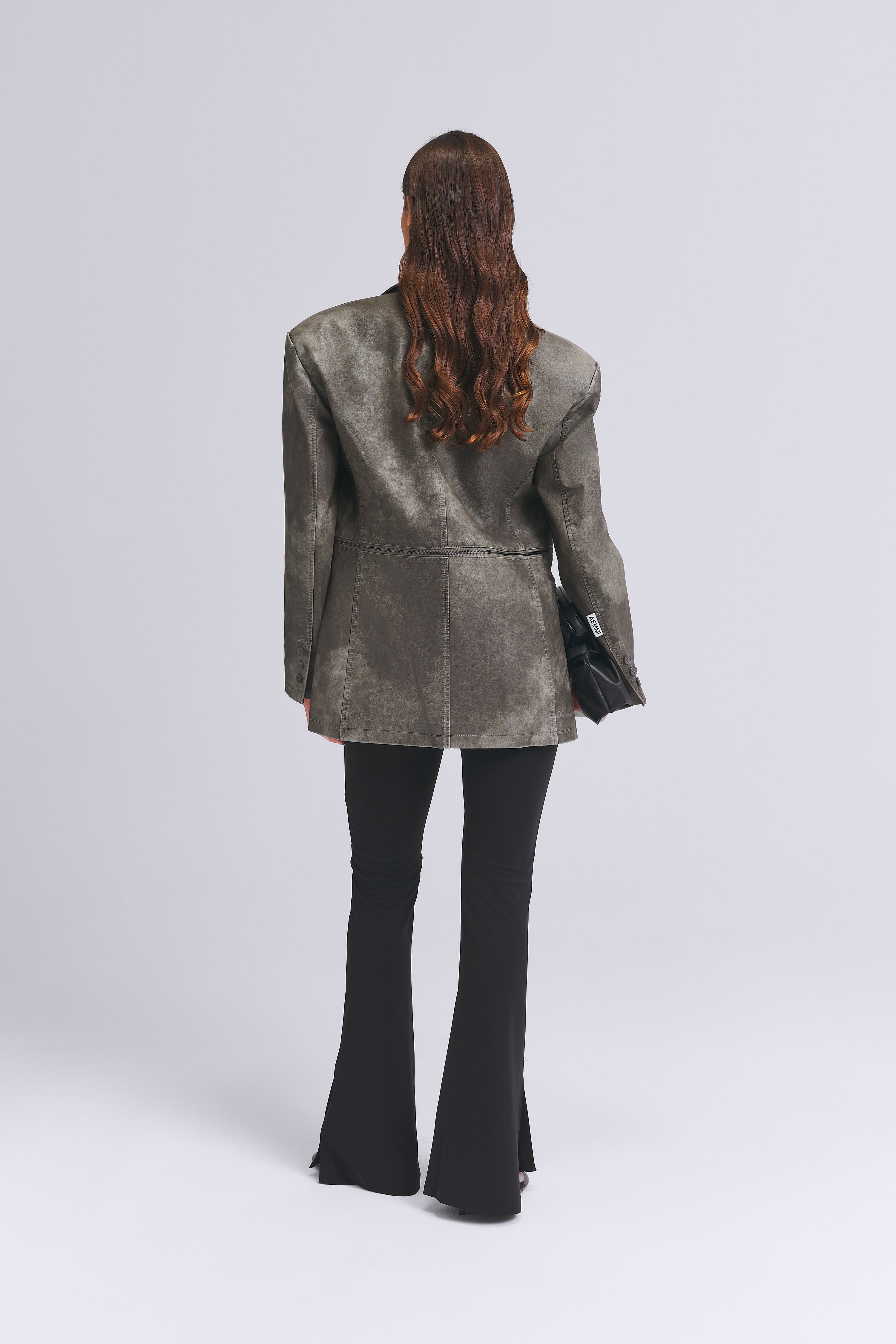 2-IN-1 KUNSTLEDER BLAZER MIT REIßVERSCHLUSS