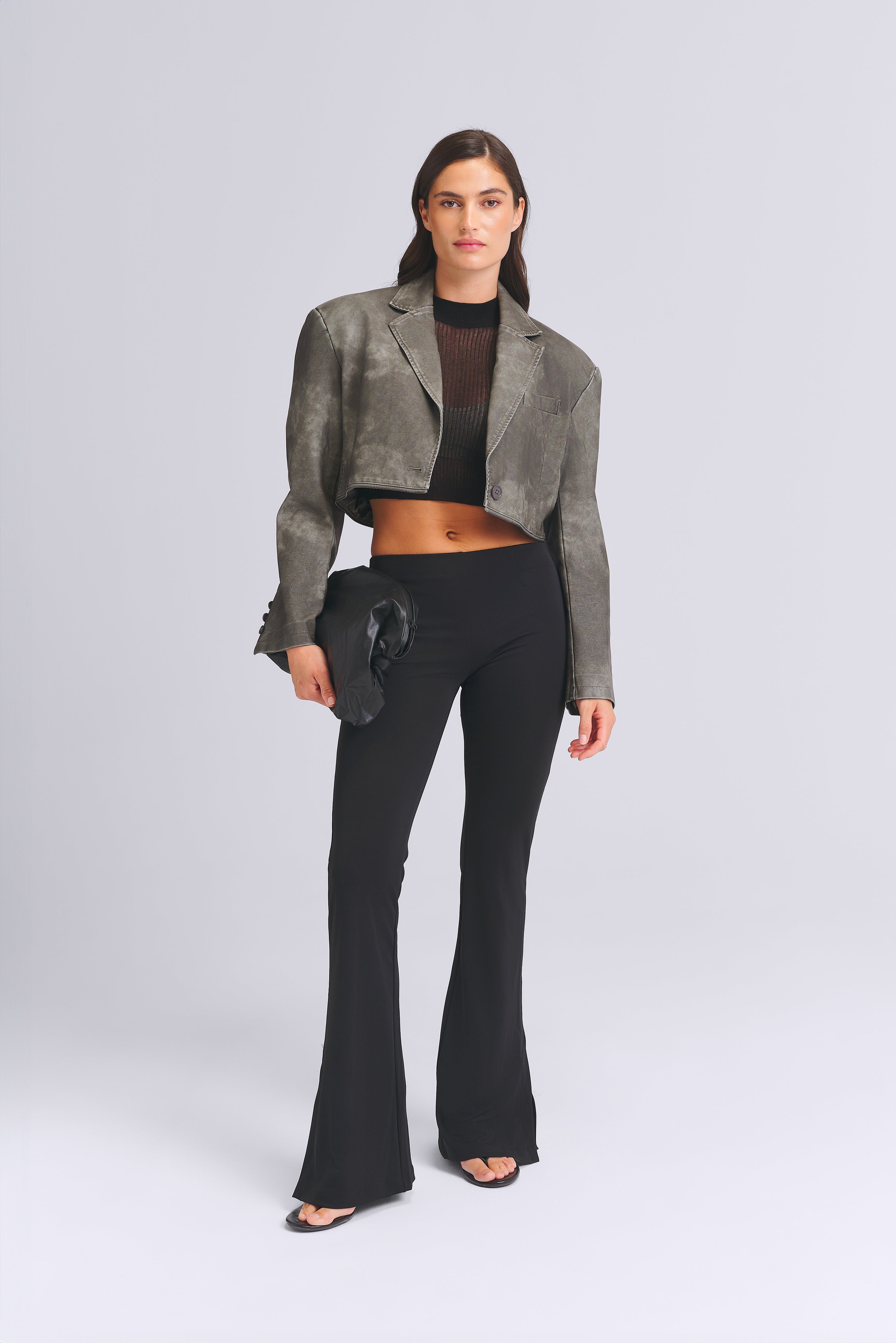2-IN-1 KUNSTLEDER BLAZER MIT REIßVERSCHLUSS