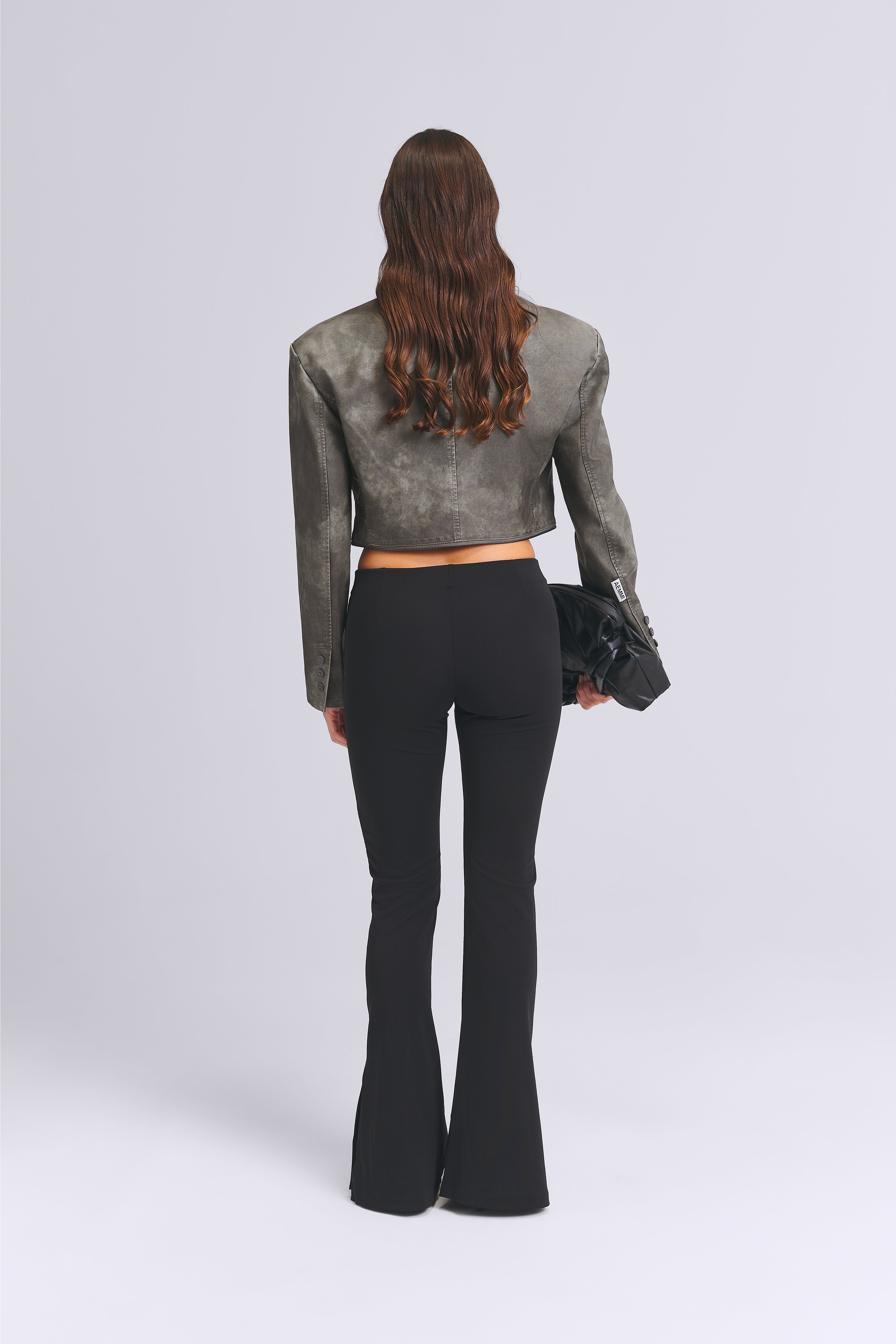 2-IN-1 KUNSTLEDER BLAZER MIT REIßVERSCHLUSS