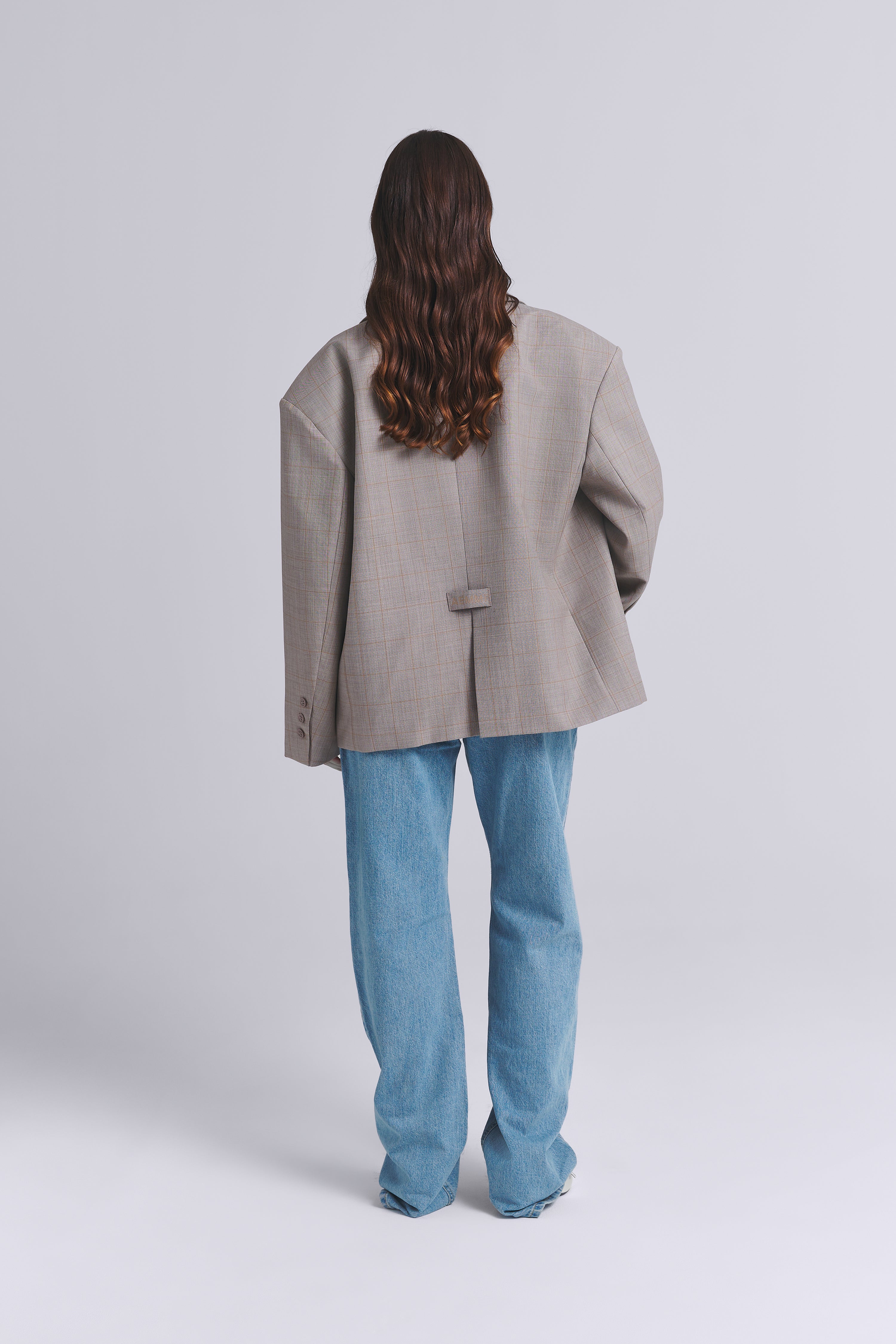 KARIERTER OVERSIZED BLAZER AUS WOLLMISCHUNG