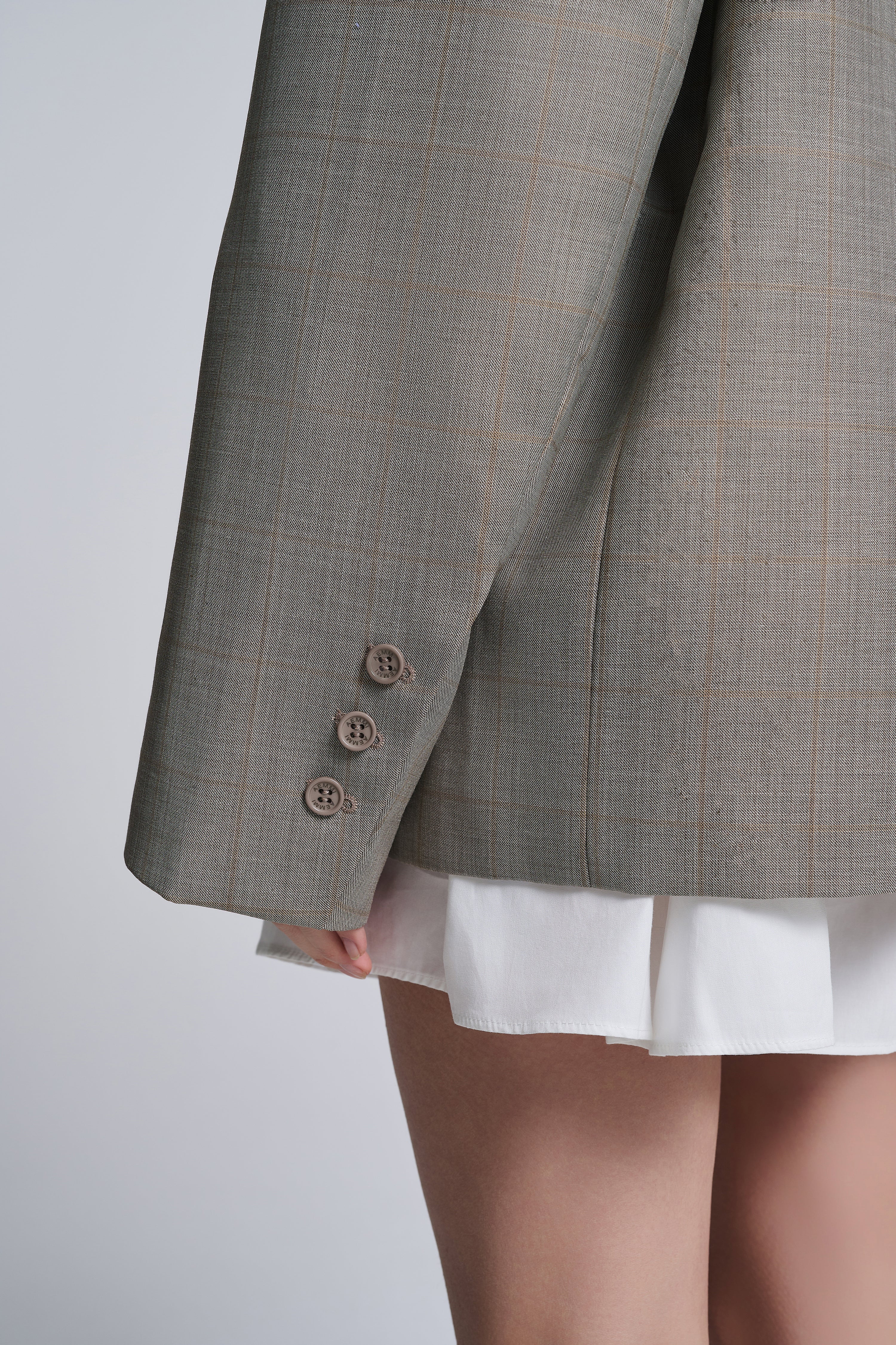 KARIERTER OVERSIZED BLAZER AUS WOLLMISCHUNG