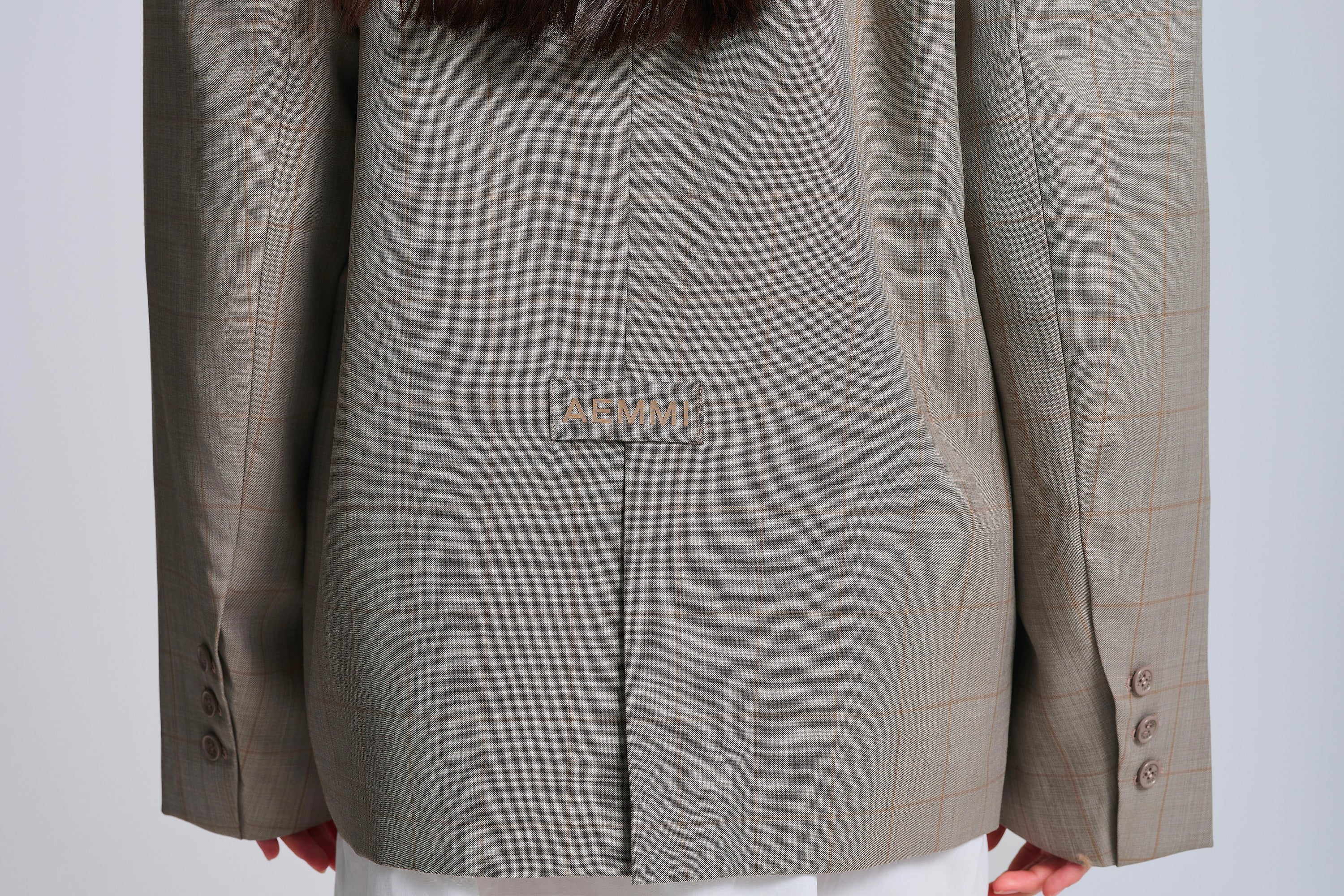 KARIERTER OVERSIZED BLAZER AUS WOLLMISCHUNG