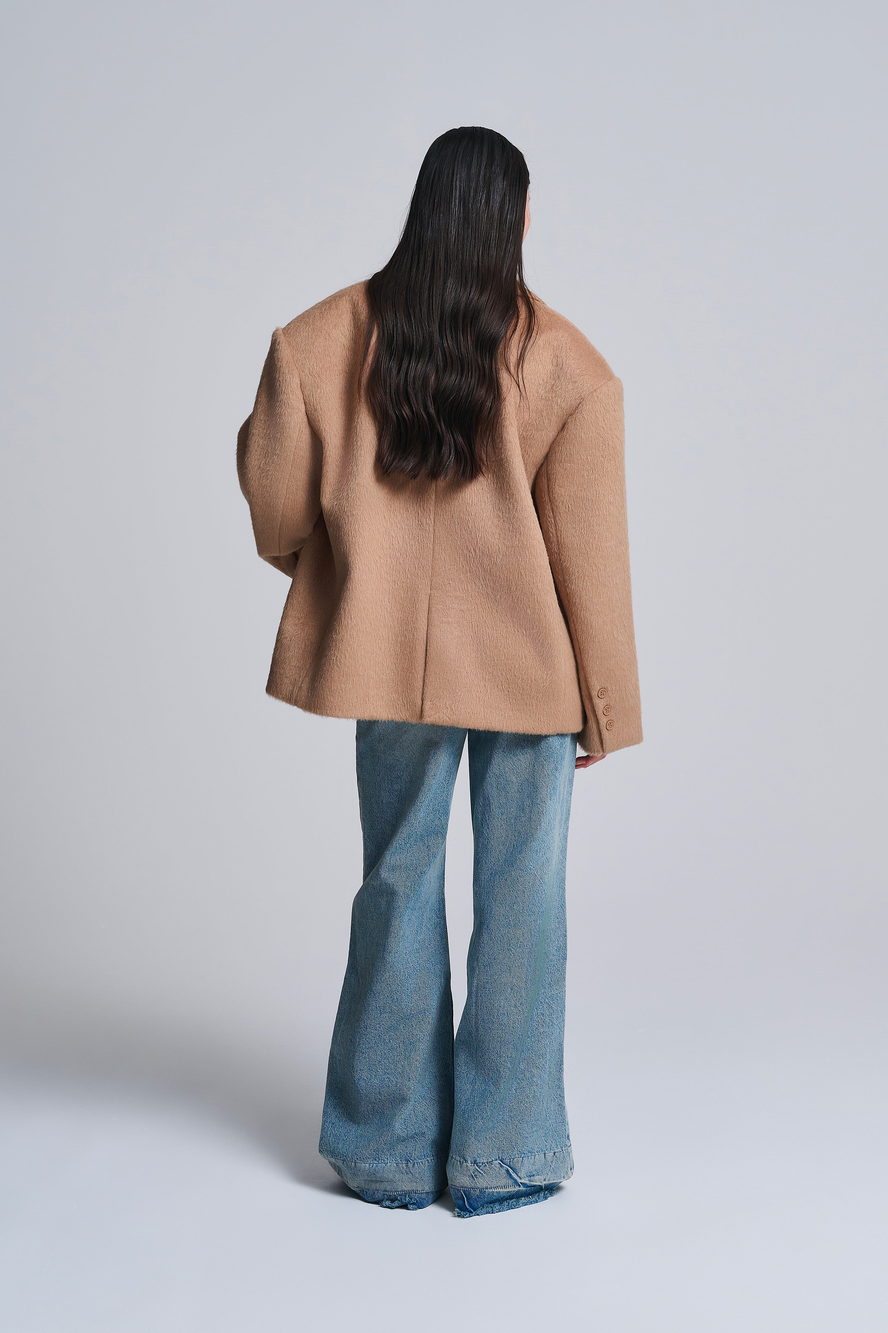 HAARIGER OVERSIZED-BLAZER AUS WOLLMISCHUNG