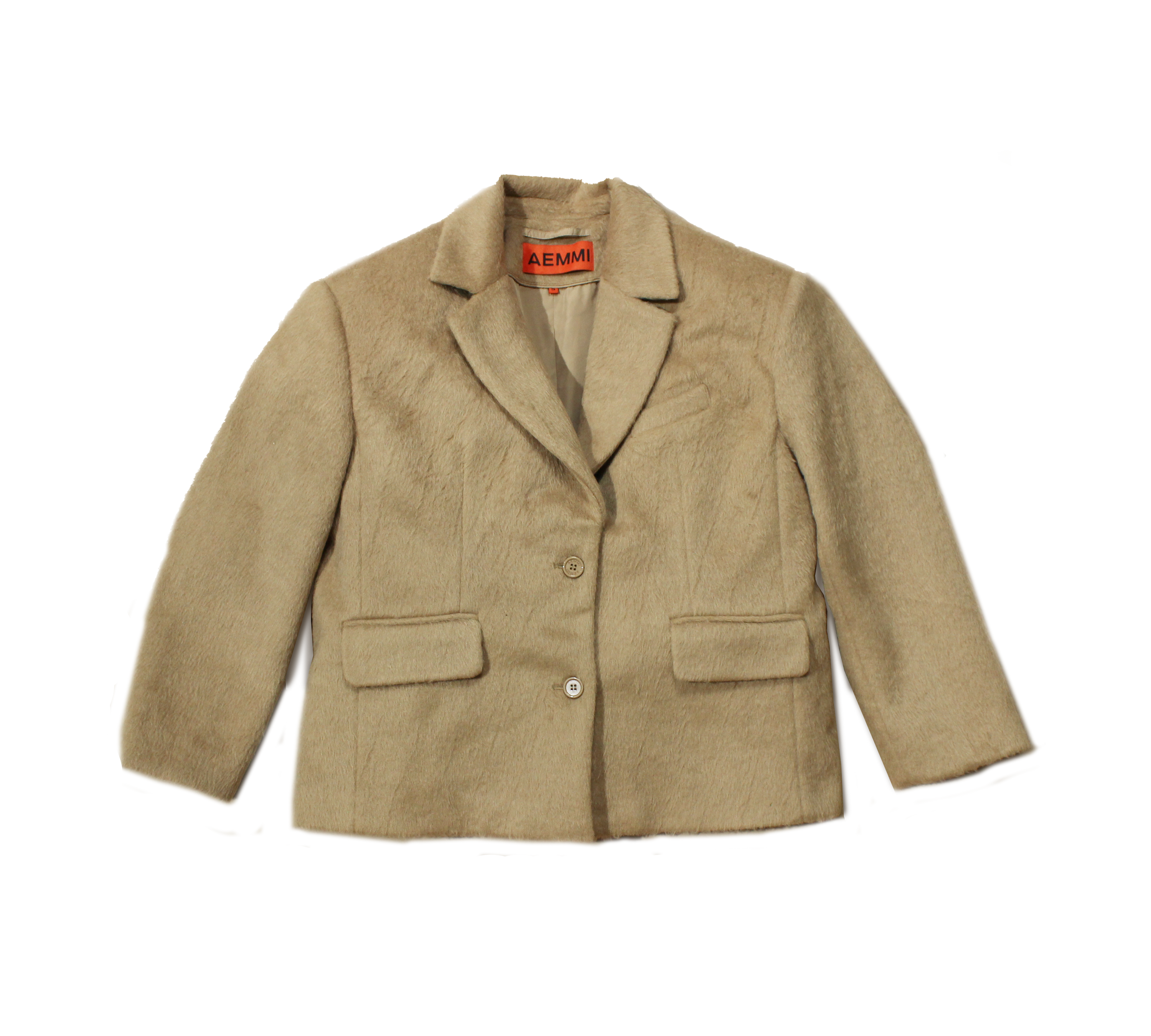 AEMMI furry oversized blazer in taupe