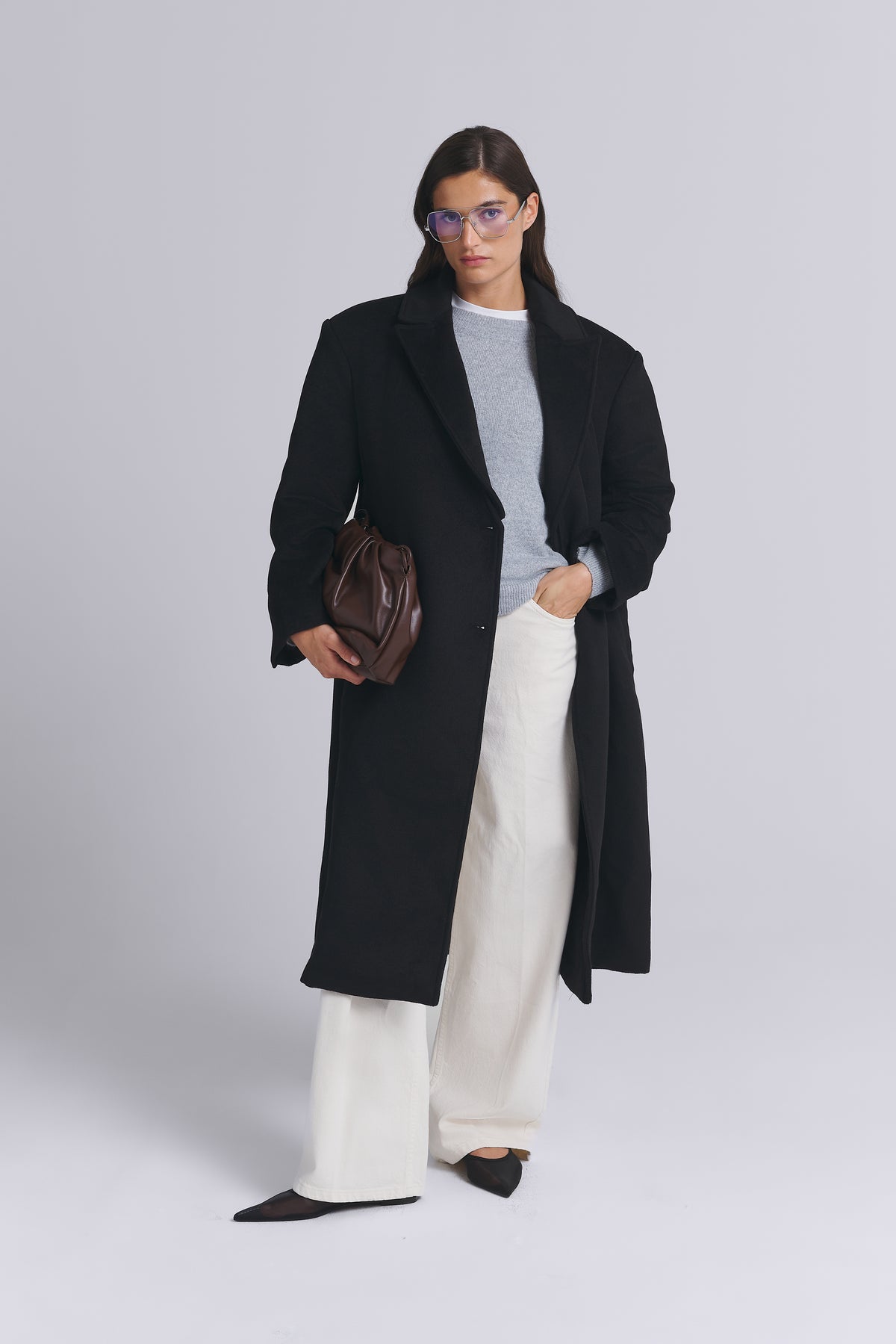 18 / WOOL COAT WITH DETACHABLE COLLAR