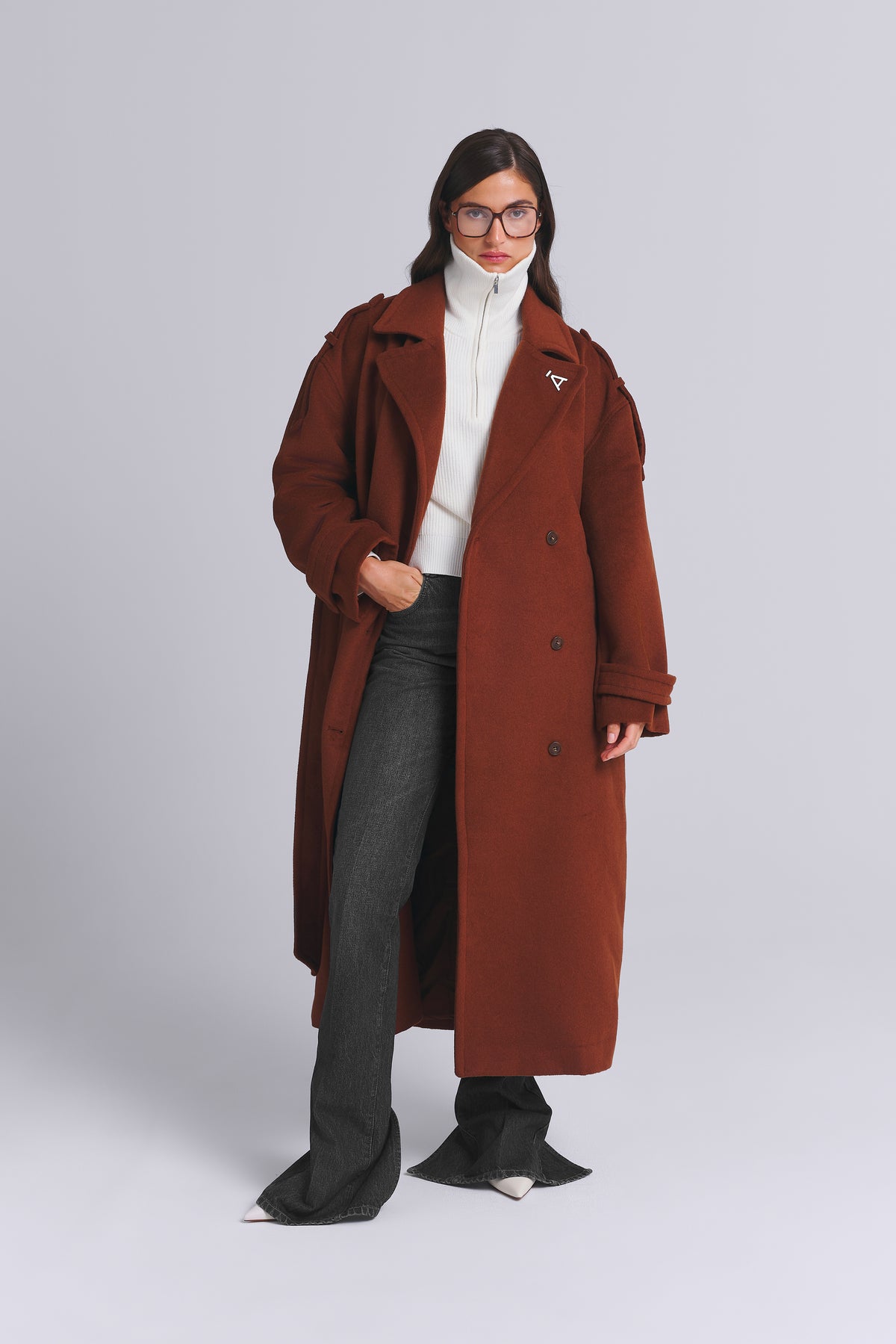 Oversized wool coat for women by AEMMI