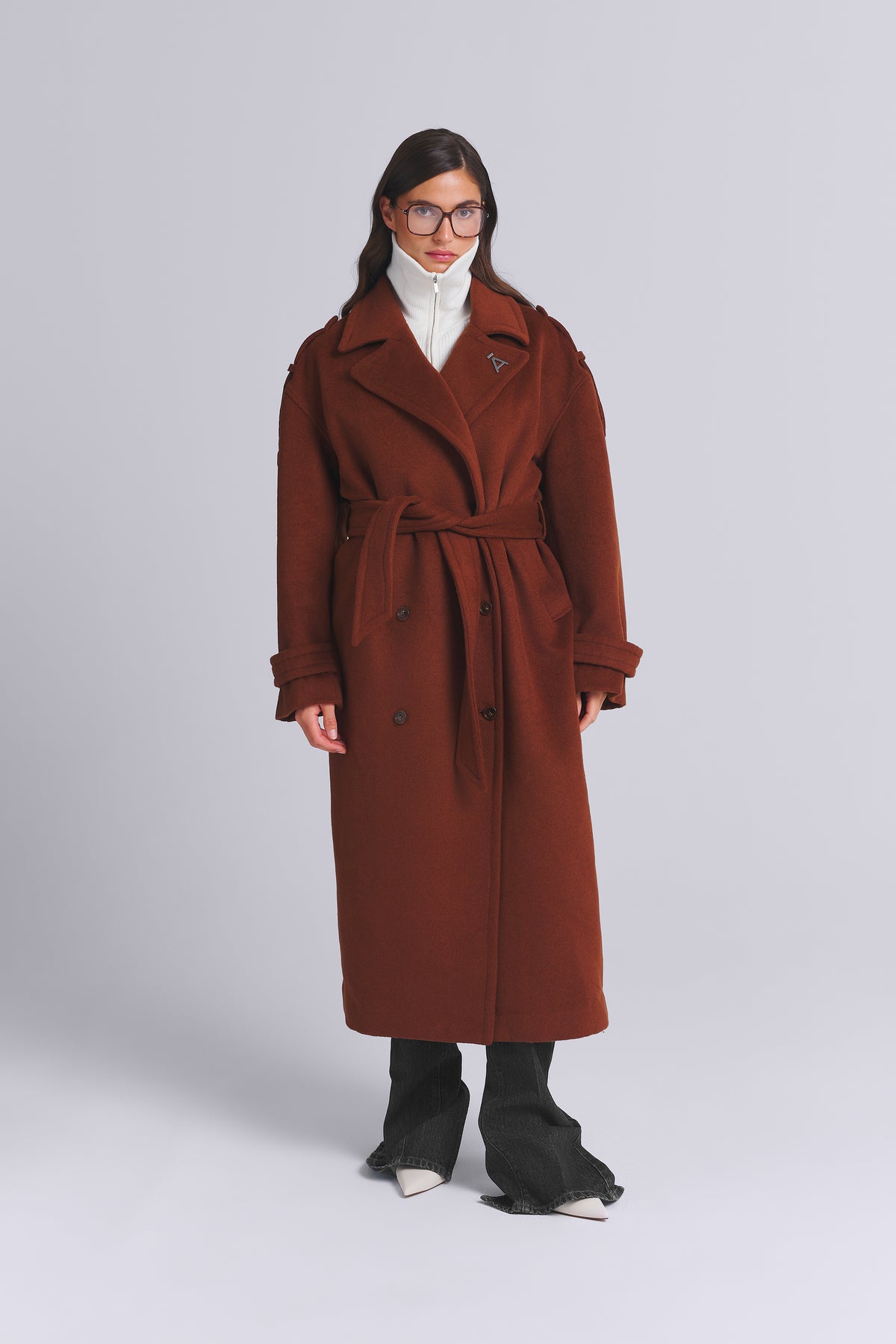 Oversized wool coat for women by AEMMI