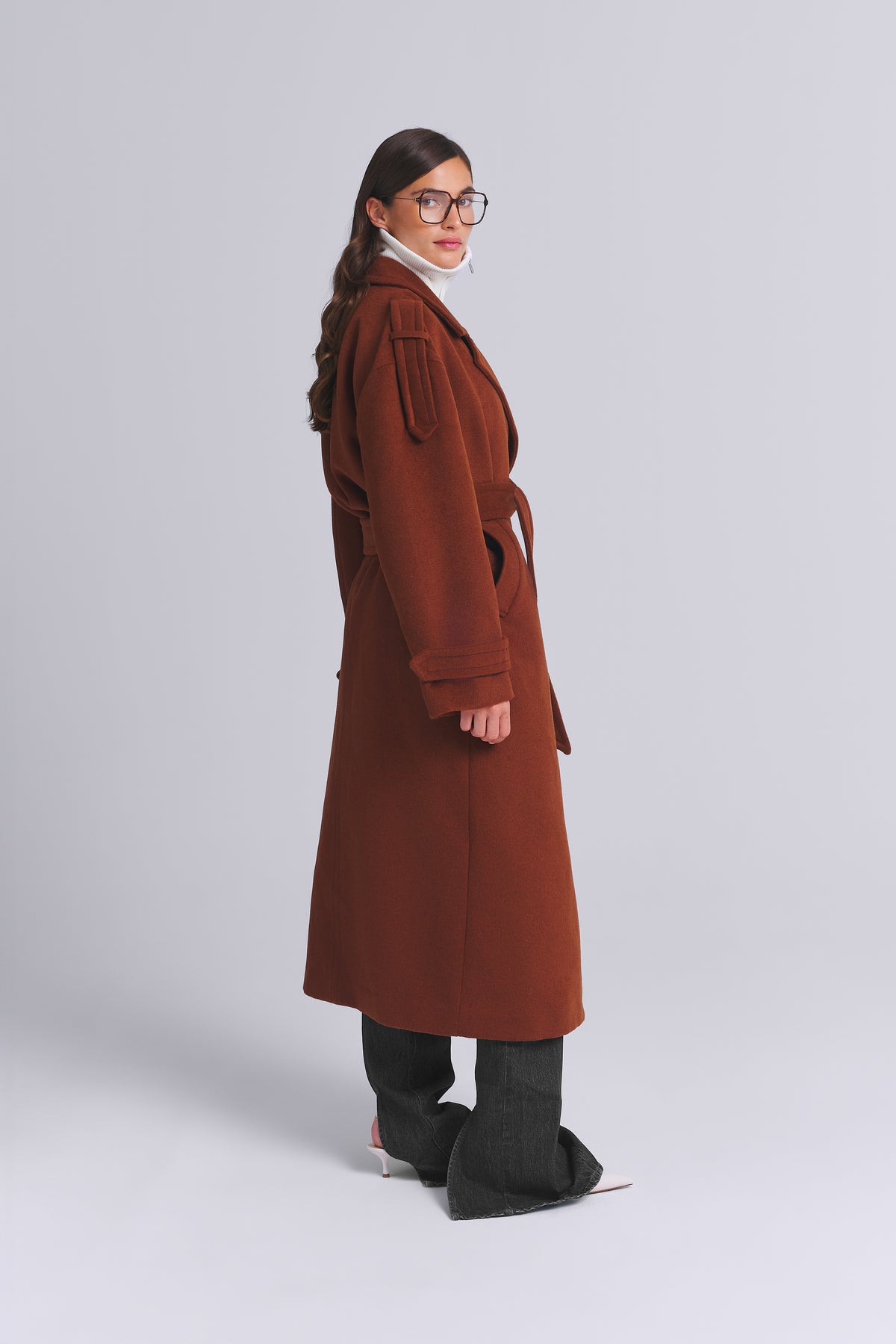 Oversized wool coat for women by AEMMI