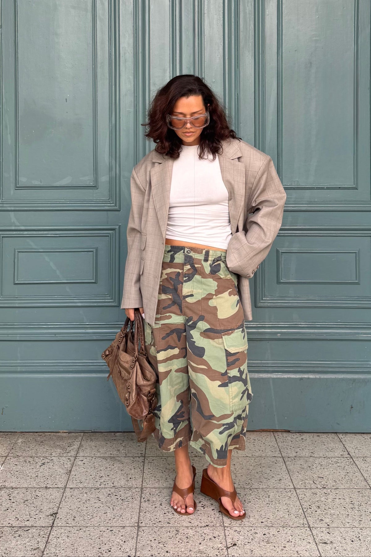 20 / CHECKED OVERSIZED BLAZER