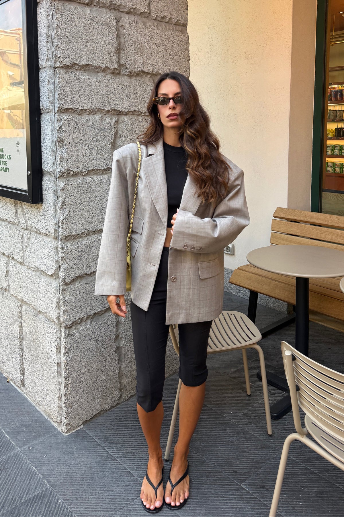 20 / CHECKED OVERSIZED BLAZER